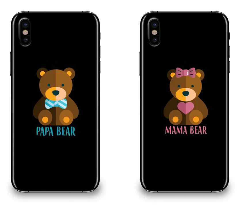 Mama Bear & Papa Bear - Couple Matching Phone Cases