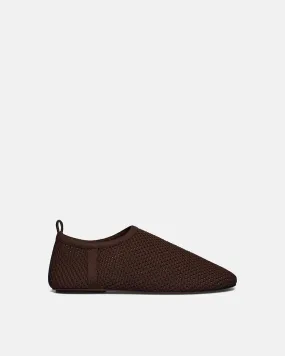 Maris Rounded Toe - Mesh-Knit Round-Toe Slip On Shoes - Java