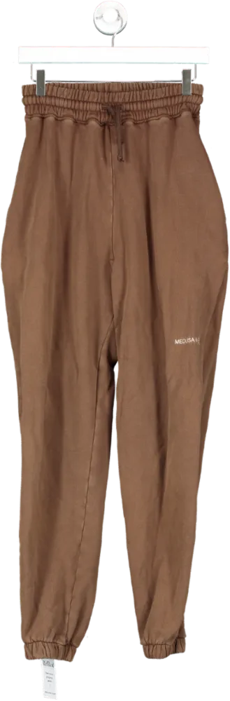 Medusa Mere Brown Cuffed Joggers UK M