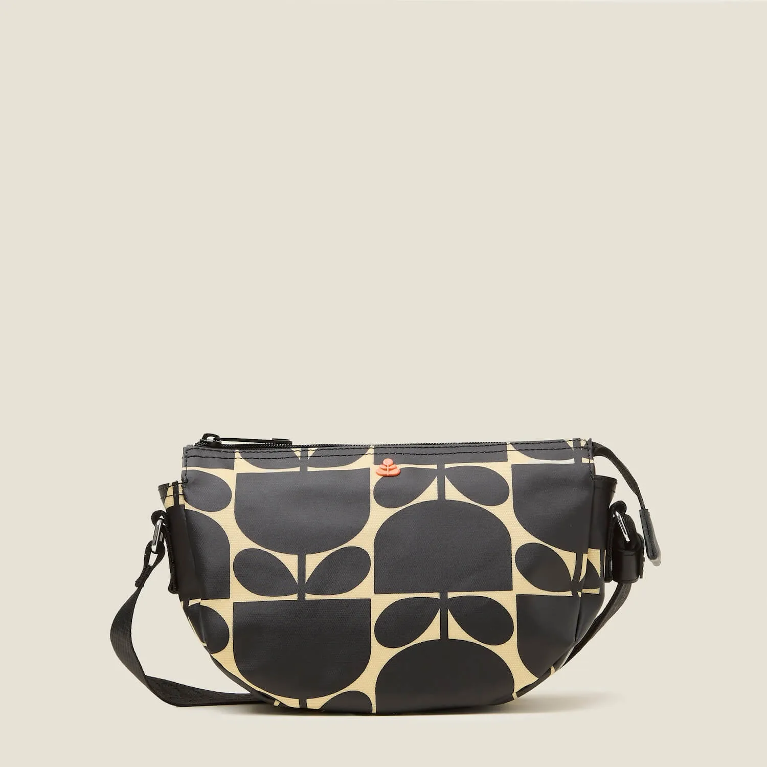 Mini Rounder Crossbody - Block Flower Monochrome