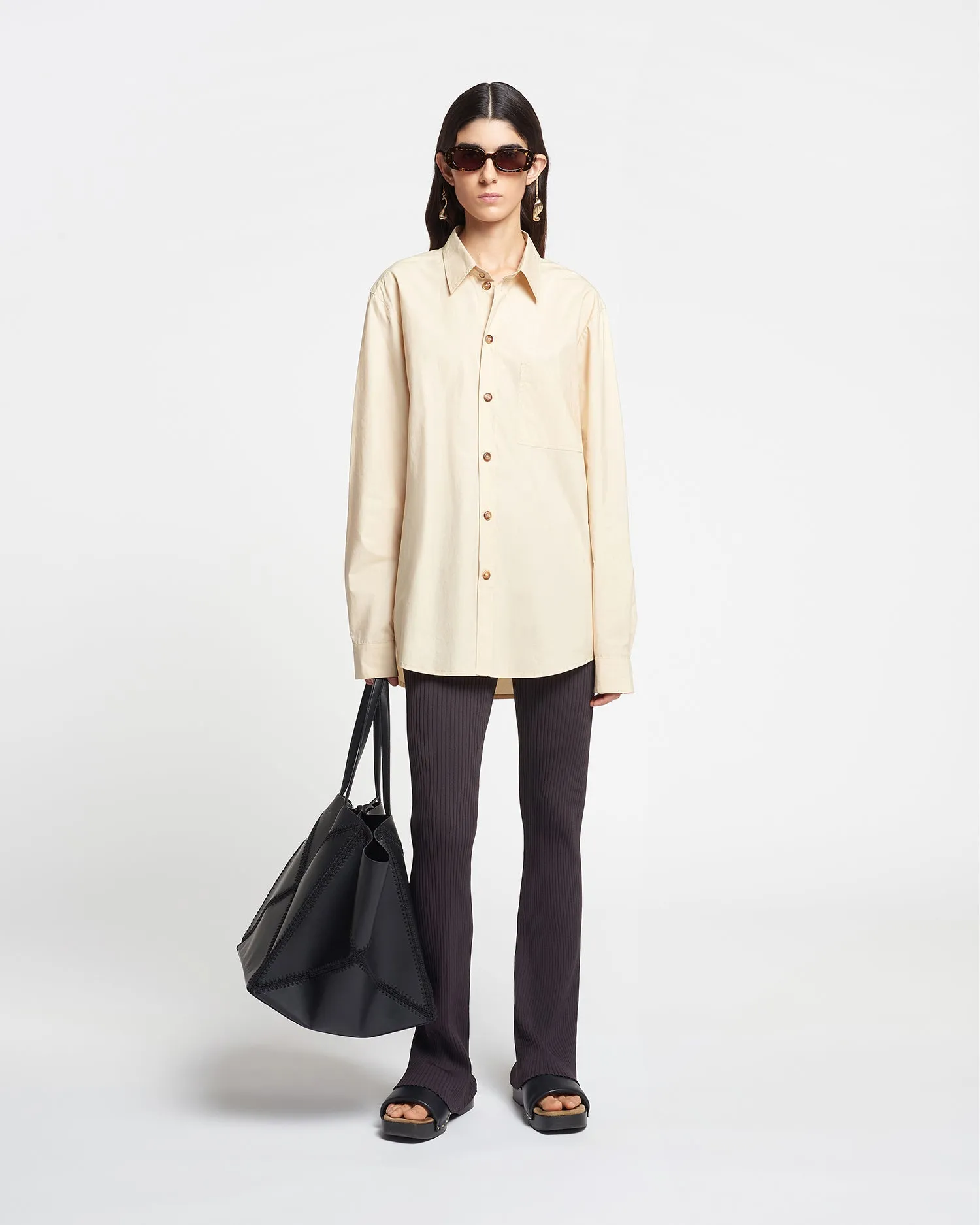 Mya - Light Poplin Shirt - Beige