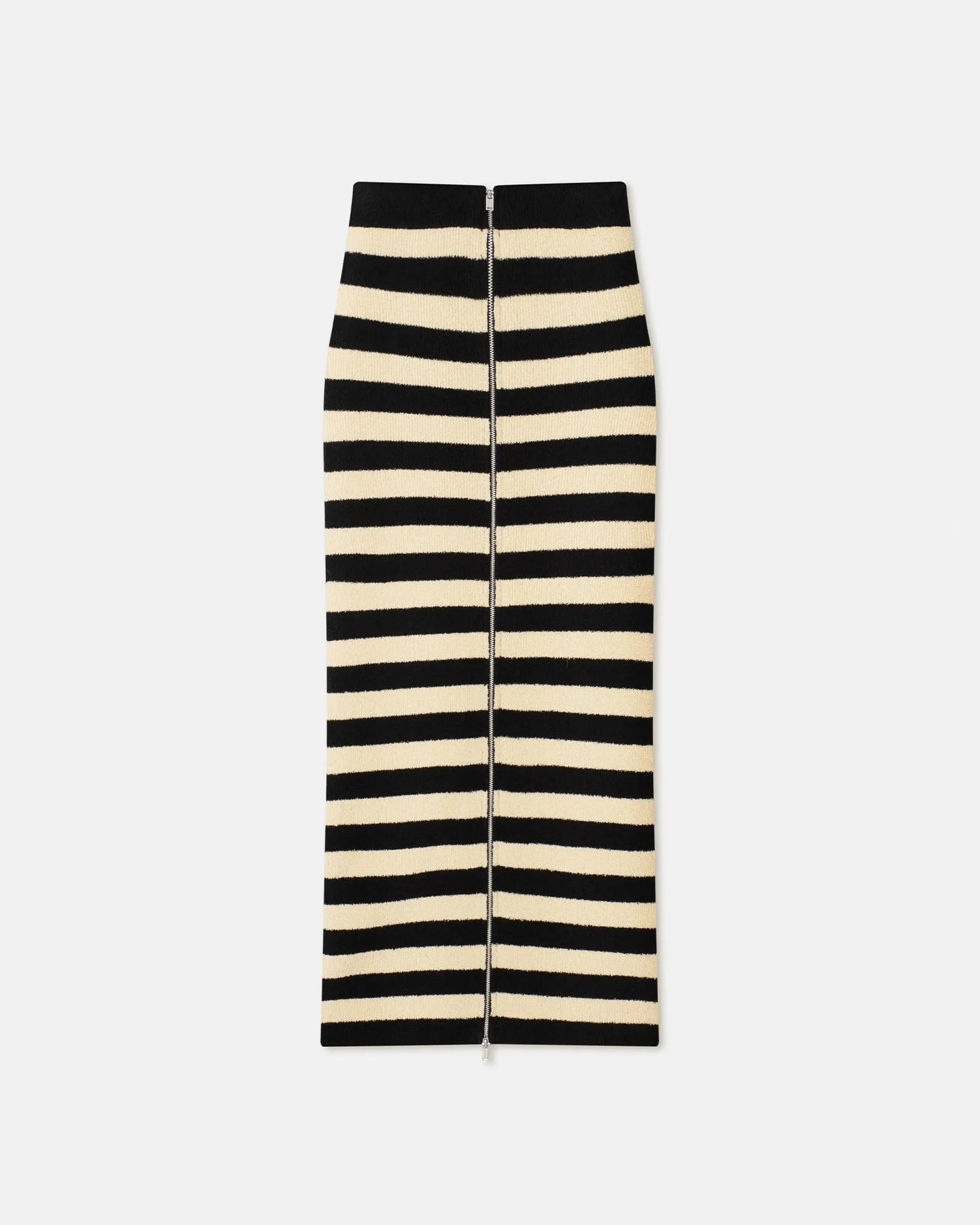 Nima - Striped Terry-Knit Midi Skirt - Creme/Off Black