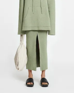 Nima - Terry-Knit Midi Skirt - Faded Sage