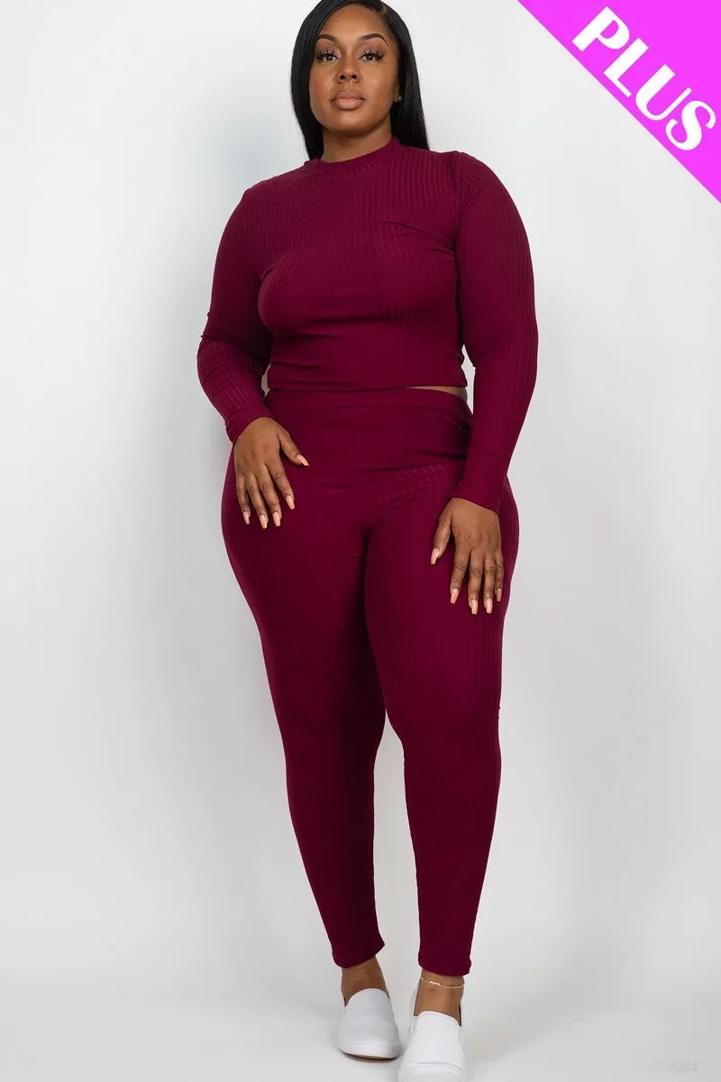 Plus Size Ribbed Legging Set