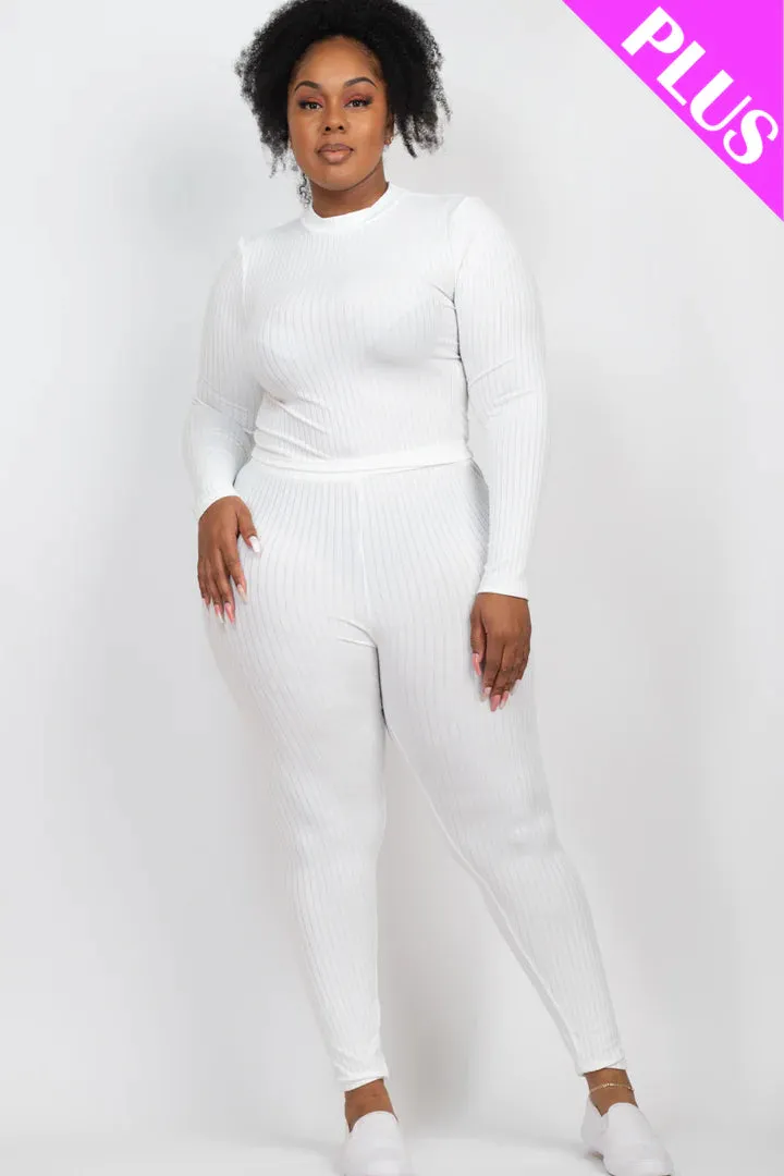 Plus Size Ribbed Legging Set