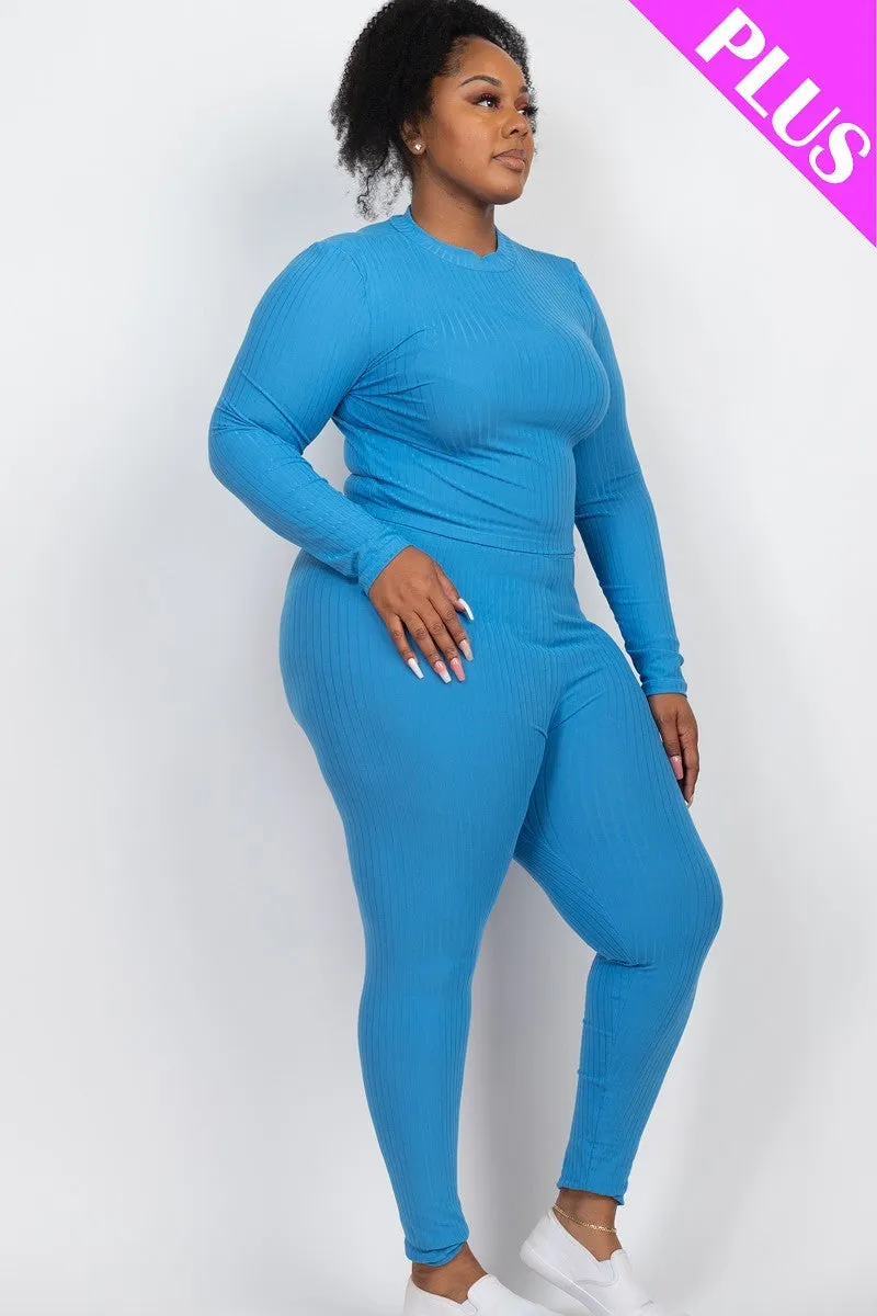 Plus Size Ribbed Legging Set