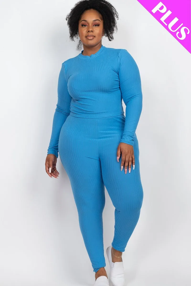 Plus Size Ribbed Legging Set