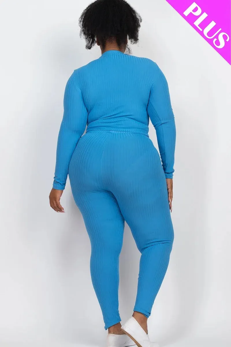 Plus Size Ribbed Legging Set