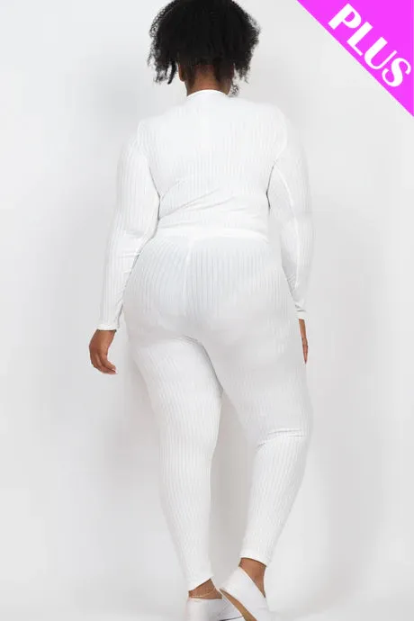 Plus Size Ribbed Legging Set