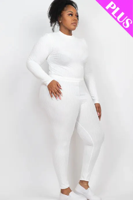 Plus Size Ribbed Legging Set