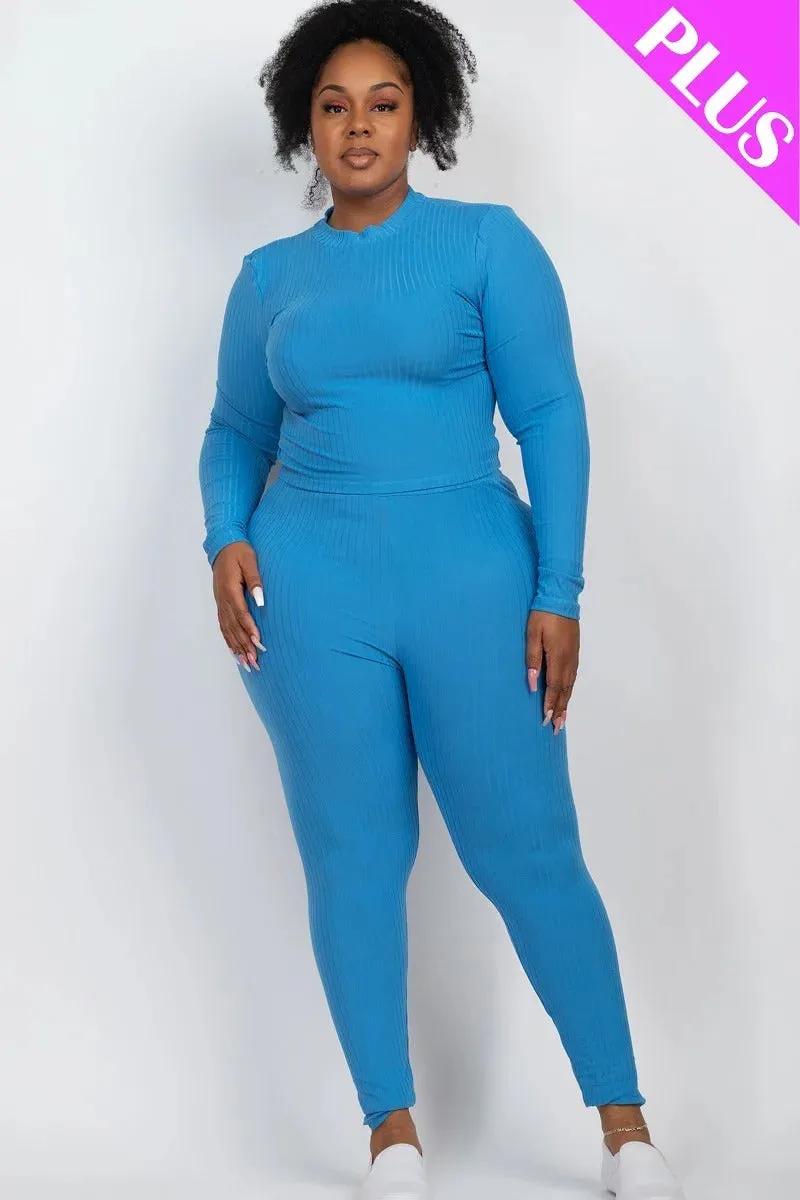 Plus Size Ribbed Legging Set