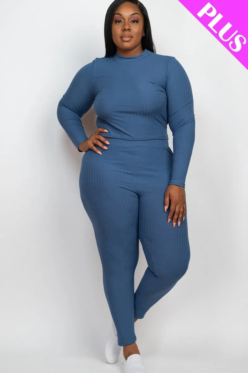 Plus Size Ribbed Legging Set