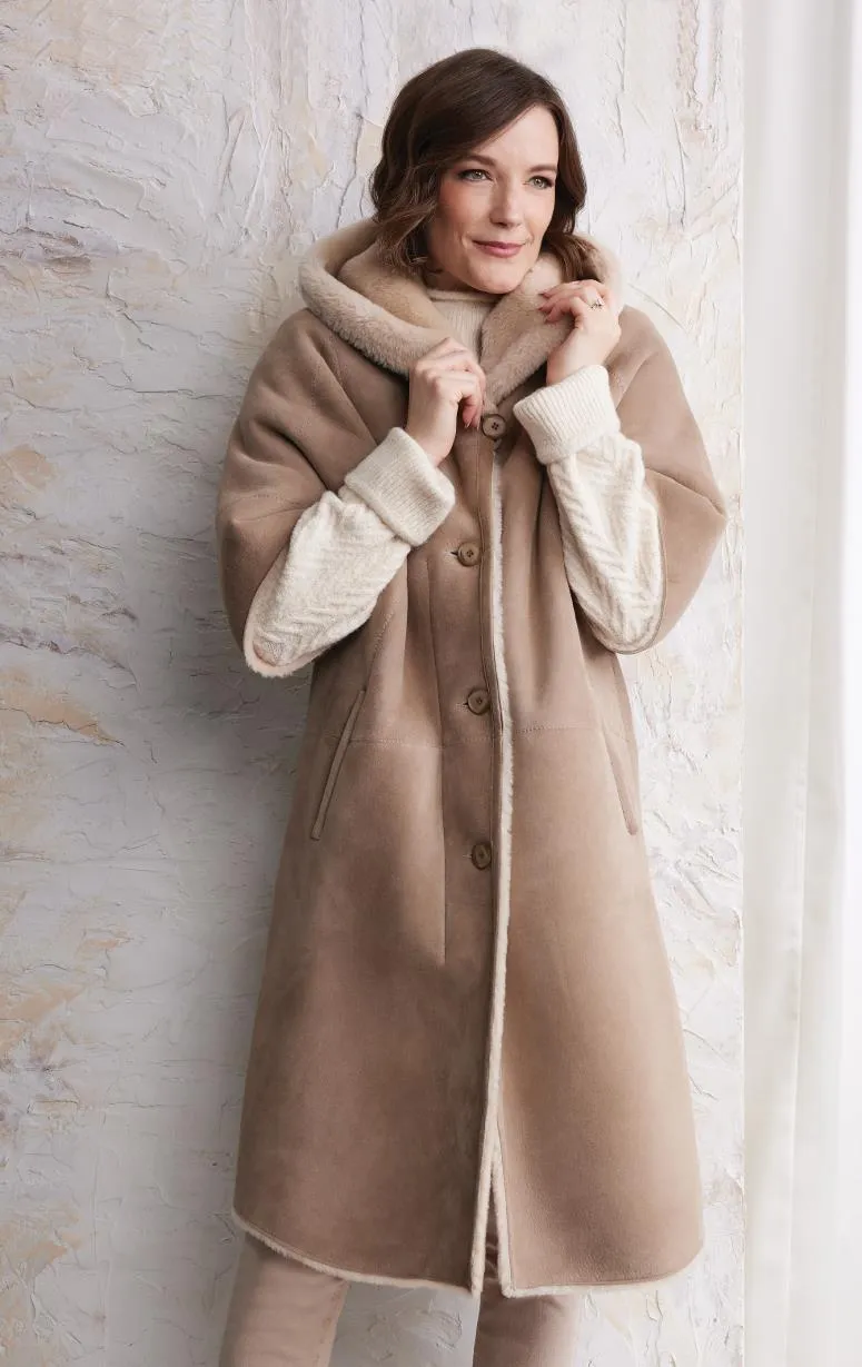 Reversible Full Length Hooded Shearling