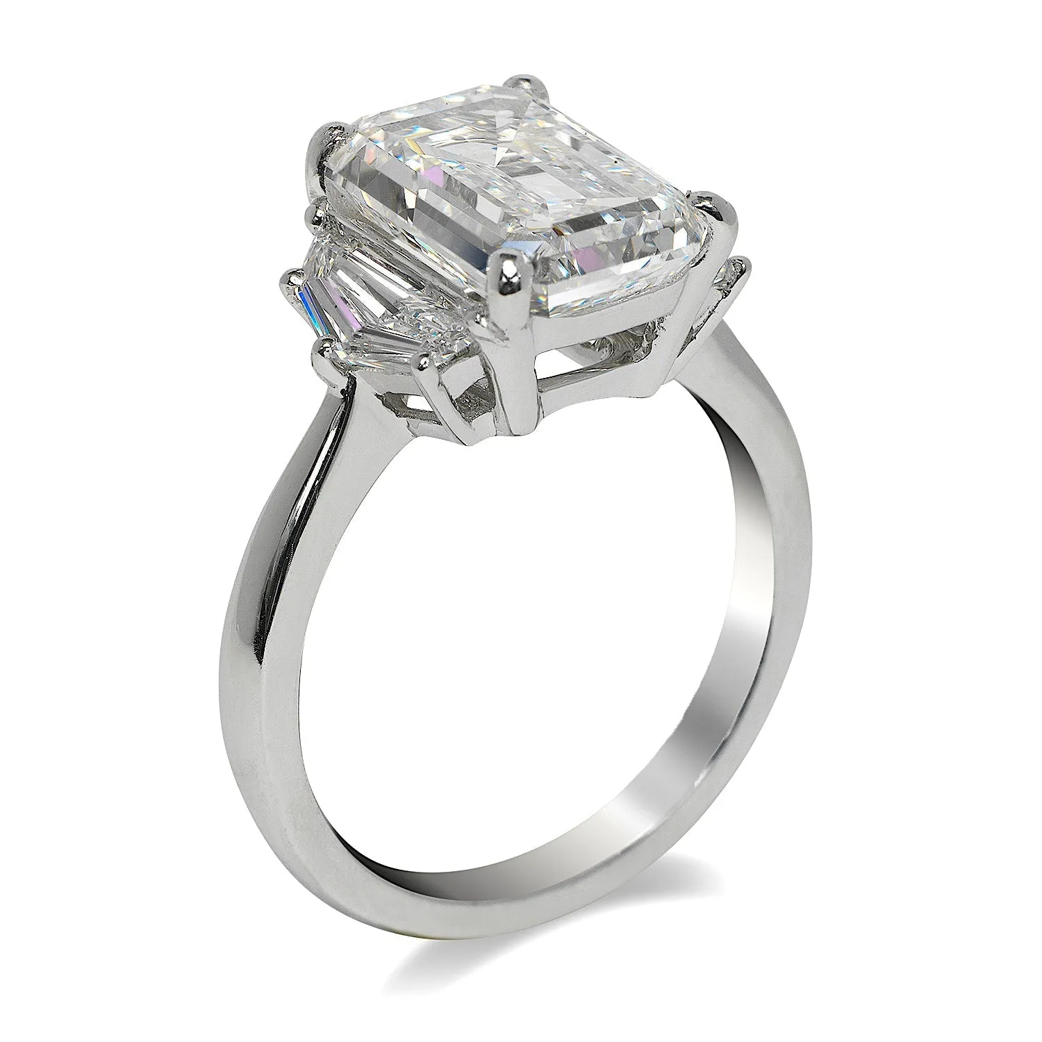 RIMA 5 CARAT EMERALD CUT F COLOR VS1 CLARITY DIAMOND ENGAGEMENT RING PLATINUM GIA CERTIFIED 4 CT F VS1 BY MIKE NEKTA