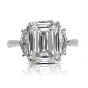 RIMA 5 CARAT EMERALD CUT F COLOR VS1 CLARITY DIAMOND ENGAGEMENT RING PLATINUM GIA CERTIFIED 4 CT F VS1 BY MIKE NEKTA