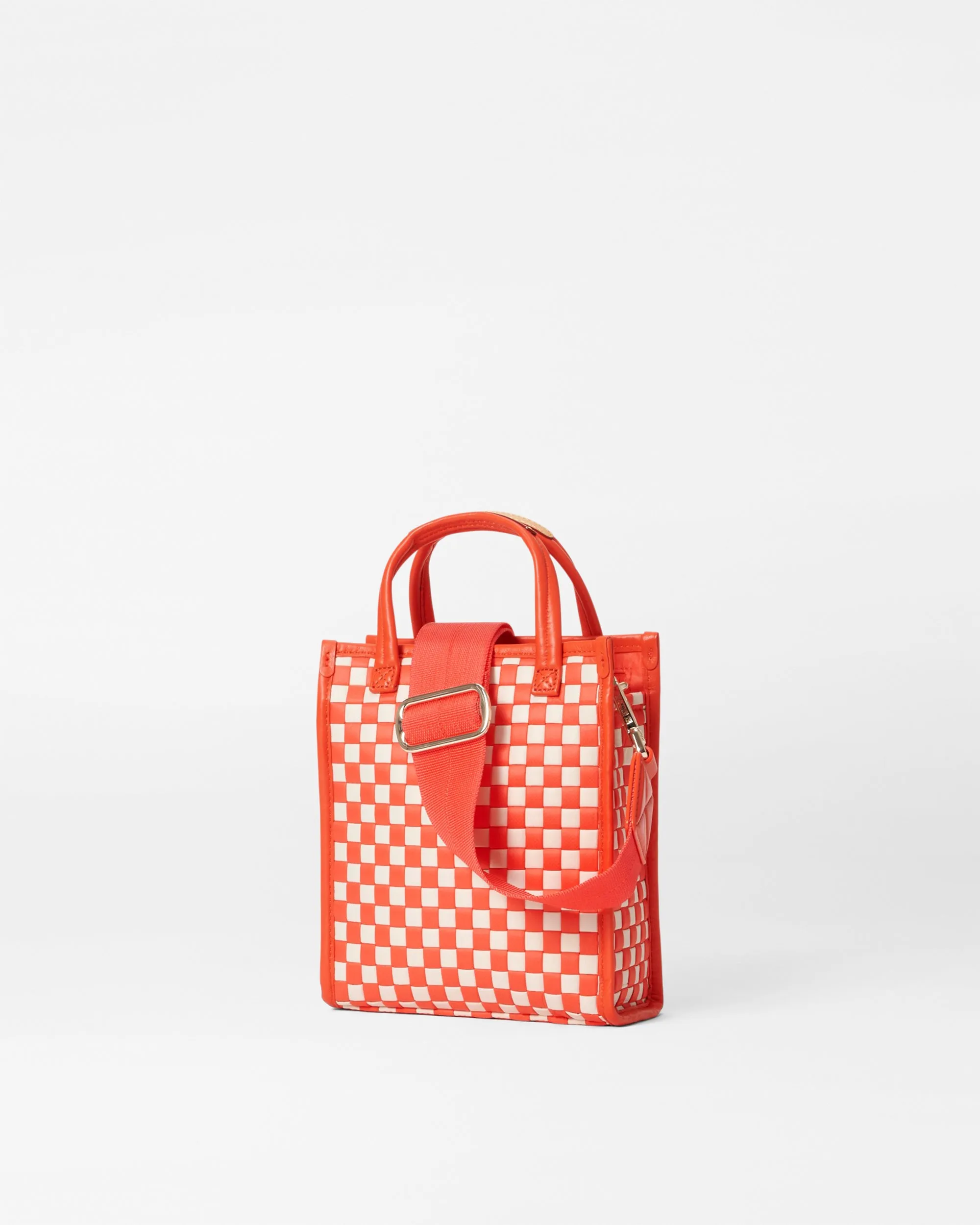 Sandshell/Poppy Woven Micro Woven Box Tote