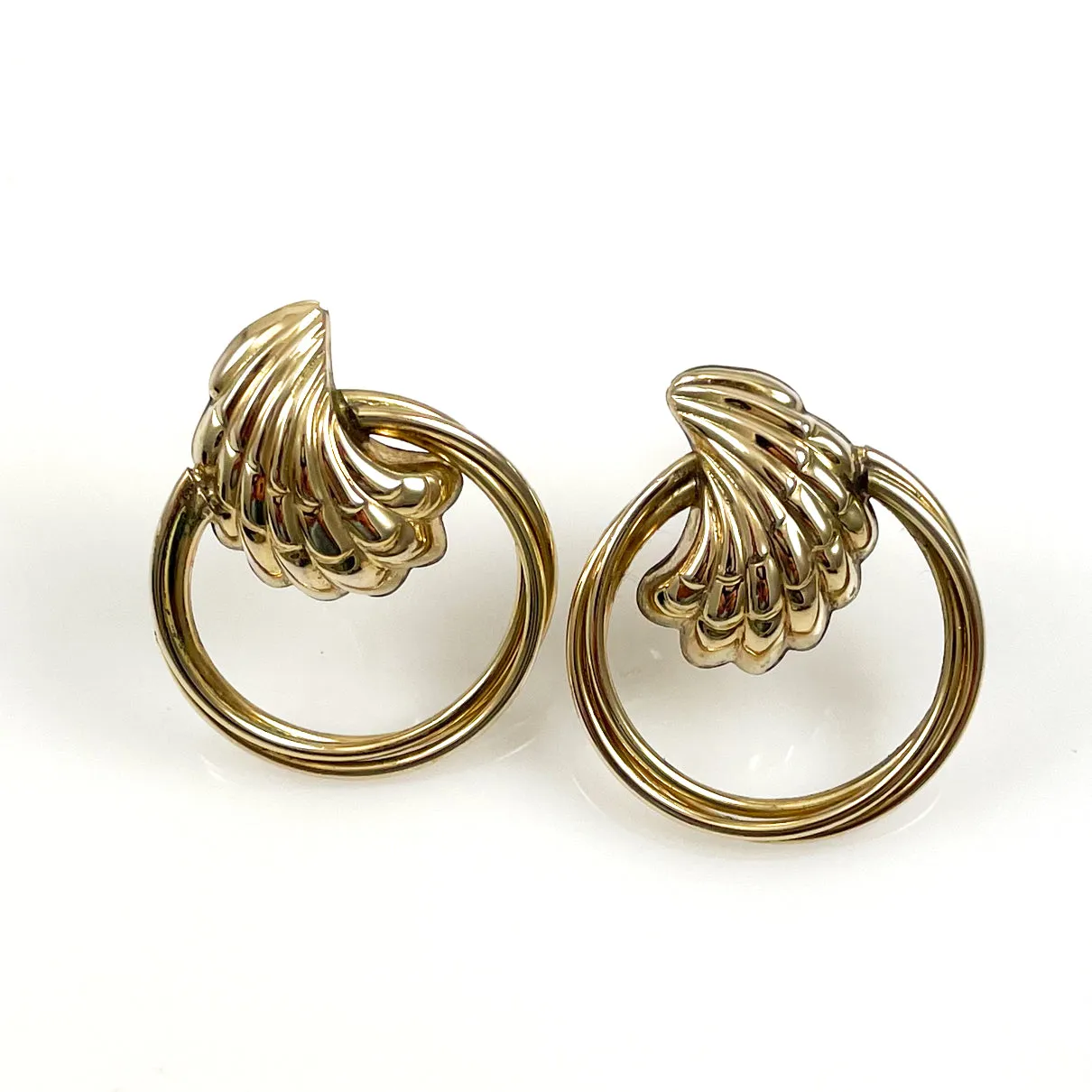 Shell Hoop Earrings 14K Gold Filled by Carla