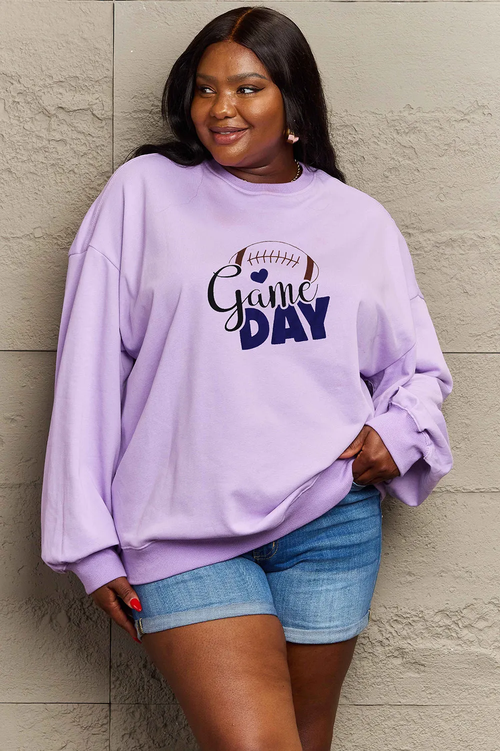 Simply Love Full Size Drop Shoulder Graphic Sweatshirt