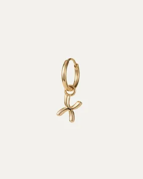 Single Monogram Huggie Earring - X