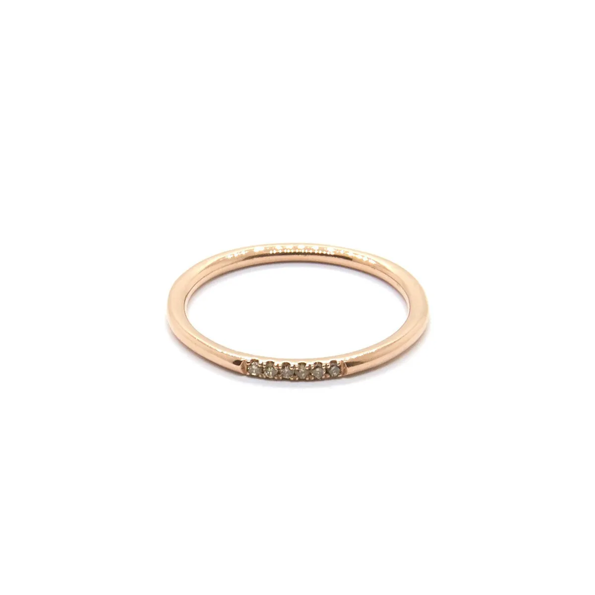 Six Stone Queenie 14k Rose Gold, Champagne Diamonds