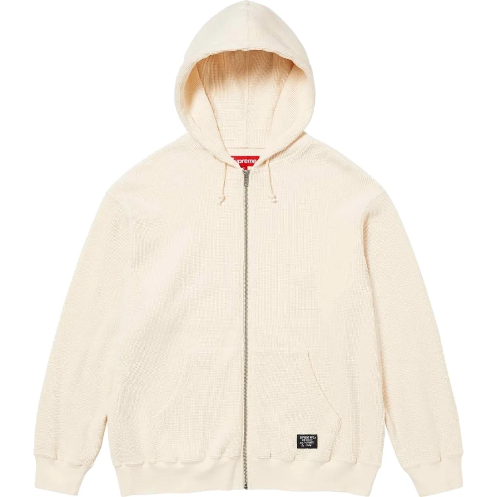 SUPREME HOODED ZIP UP THERMAL-NATURAL