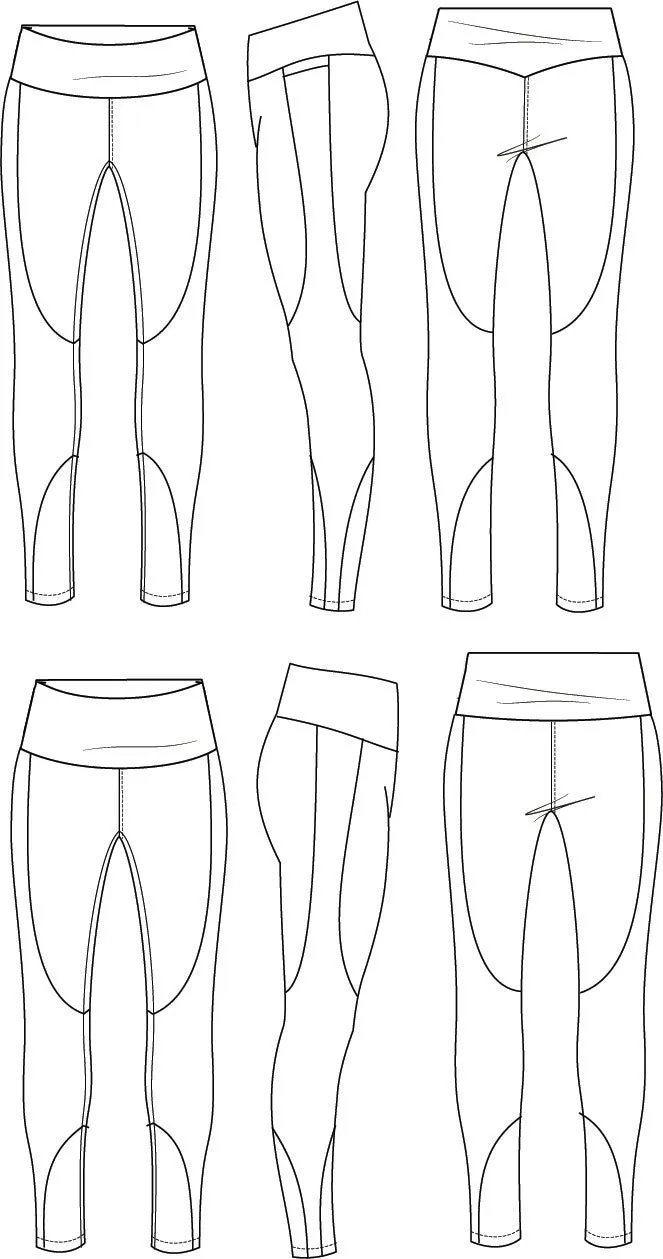 Tempo Athletic Tights PDF Pattern Sizes B - M