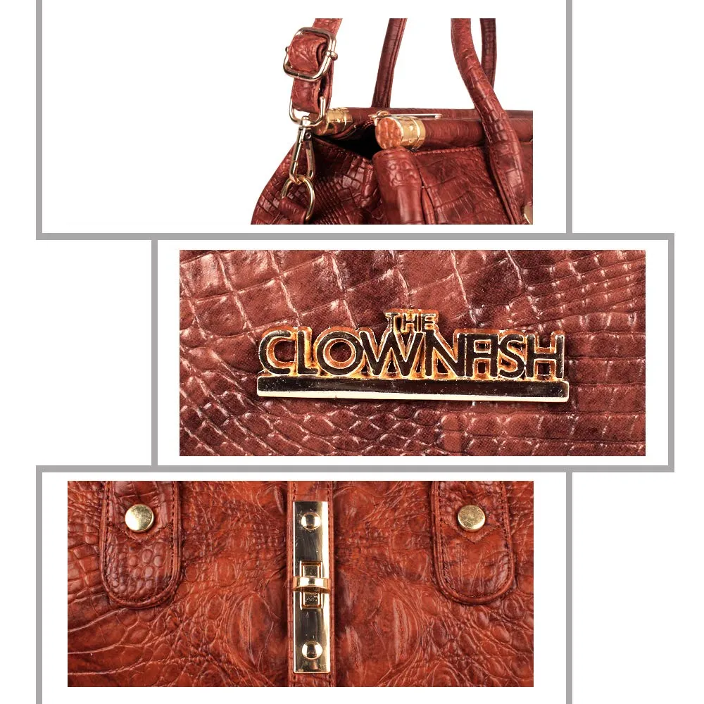 THE CLOWNFISH Athena Series Handbag for Women | Hand bags for Womens, Women Hand Bags Stylish, Ladies Purse | Handbags | (Mahogany)