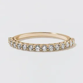 Yellow Gold Diamond Half Eternity Wedding Band - Polished 2mm